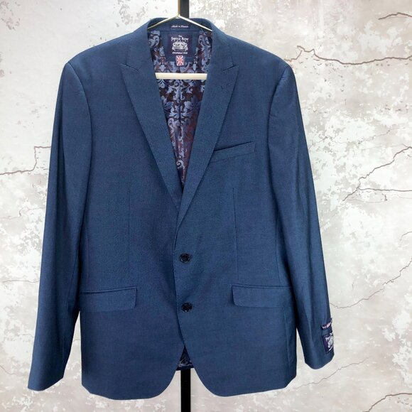 Savile Row Blue Trim Fit Brixton Suitcoat Jacket 42L NWOT - Picture 2 of 10